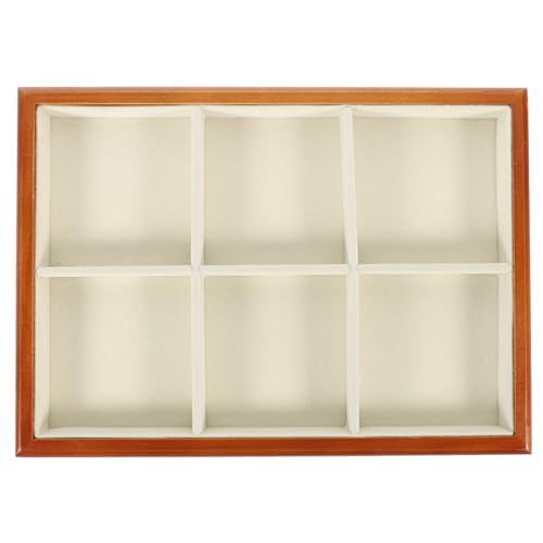 Cabilock Plateau Organisateur Bois Pour Bijoux Avec Doublure Rangement Pratique Pour Colliers Bracelets Anneaux Et Boucles Oreilles Pour Maison Et Professionnels