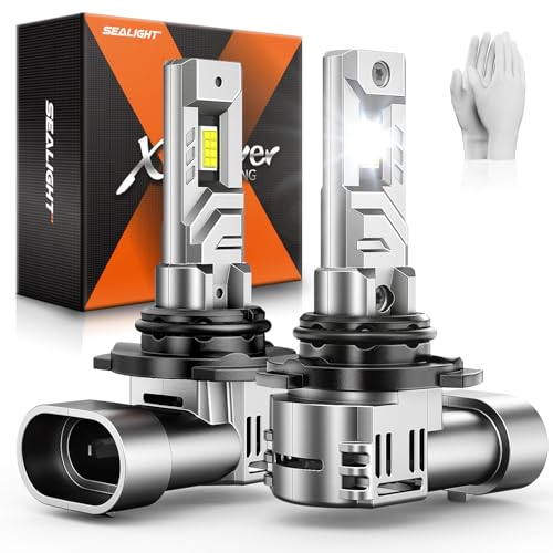 Image of SEALIGHT 9006 Light Bulbs, 6500K Cool White with 15000RPM Fan, Plug and Play ATV /UTV, 10-Year Extended Lifespan IP68 Waterproof, Pack of 2