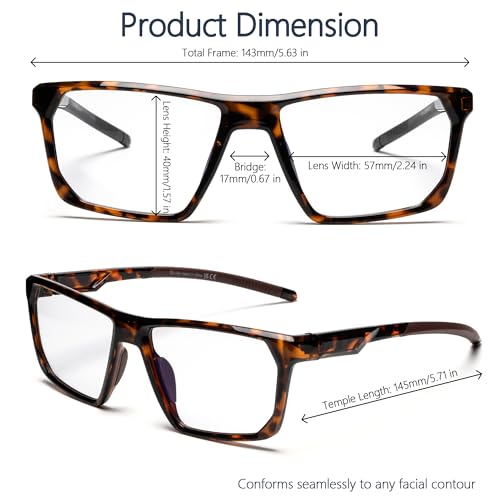 Image of Blue Light Blocking Glasses for Women Men, Square Thick Frame Anti Eyestrain & UV Glare JF6218