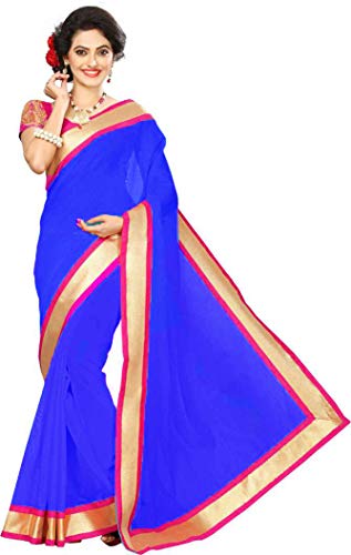 Indianstore24 - Sari - para Mujer Azul Azul