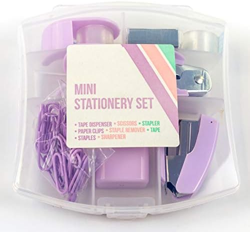 Design Group - Mini Office Stationery Set, Pastel Colours X1 Random Dispatch,Pink,11cm x 10cm x 3CM