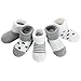 Z-Chen Pack de 5 Pares de Calcetines Bebé Niño Niña Algodón, Gris, 0-6 Meses
