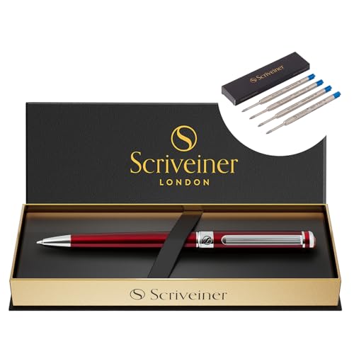 Scriveiner Deep Crimson Ballpoint Pen - Stunning Red Lacquer Luxury