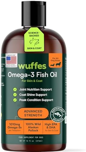 Wuffes Omega-3 Fish Oil for Dogs, Skin & Coat Support, 16 oz