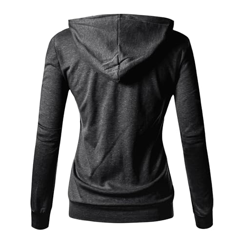 Image of GIVON Basic Lightweight Zip-Up Hoodie Long Sleeve Thin Jacket for Women with Plus Size
