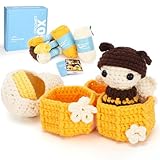 Crochet Kit for Beginners Adults - Bee Grow Up Starters Crochet Kit, Beginners Crocheting Kitting for Adults Kids, DIY Craft Gifts with Crochets Yarns, Hook, Step-by-Step Video, Instruction