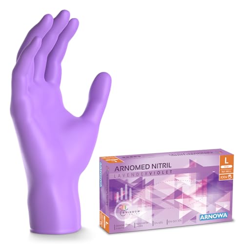 Produktbild ARNOMED RAINBOW NITRIL LAVENDER VIOLET Nitrilhandschuhe lila puderfrei, VE 100 Stück 9/L