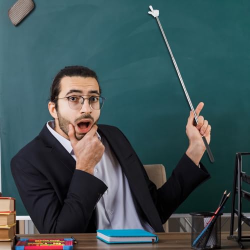 2 Stück Finger Zeigestock Lehrer Zeigestab Ausziehbar Edelstahl Zeigestab Geeignet für Unterricht im Klassenzimmer, Vorlesungen und Lesen (Schwarz)
