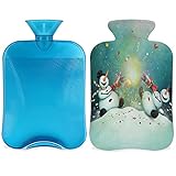 Größe der großen Wärmflasche: Breite 20,3 cm x Höhe 31 cm. Fassungsvermögen: 2 l.