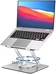 Support pour ordinateur portable pour ordinateur de bureau réglable avec 360 Base rotative Ergonomic Laptop Riser Mount pour bureau pliable Bureau d'ordinateur pliables MacBook Pro Air