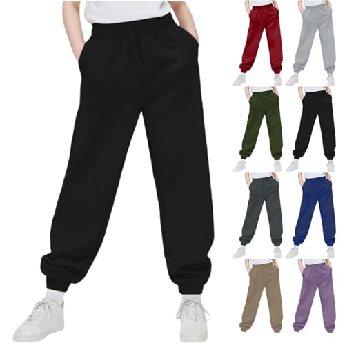 School Pants for Boys Casual Solid Color Tapered Sweatpants Toddlers Drawstring Elastic Waist Uniform Clothes