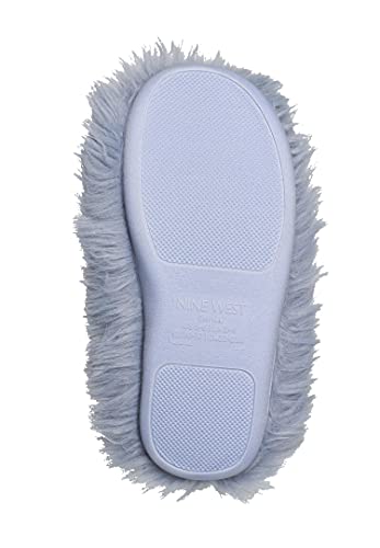 Nine West Slippers For Women, Furry Fuzzy Winter House Shoes, Grey, Medium 7-8 #TOP2