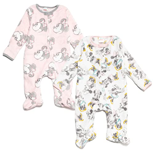 Image of Disney Minnie Mouse Girls' Plush Fleece Footed Sleep and Play Coverall Newborn to Infant