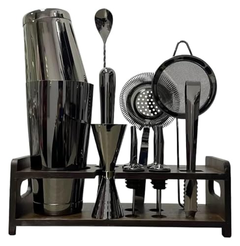 Set Coctelera Bartender 12 Piezas con Soporte Negro miniatura 1