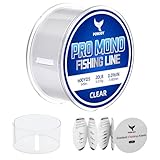 POWJOY 20lb Clear Monofilament Fishing Line 600Yds, No‑Tangle...