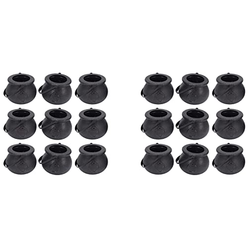 Glayent Caldero Negro para Dulces de 20 Piezas con Manejar, Hervidor de Agua para Dulces de Halloween