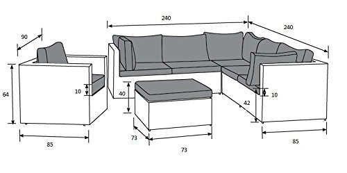 Garden Impressions Lounge Set San Francisco, Earl Grey, 5-teilig – Bild 5