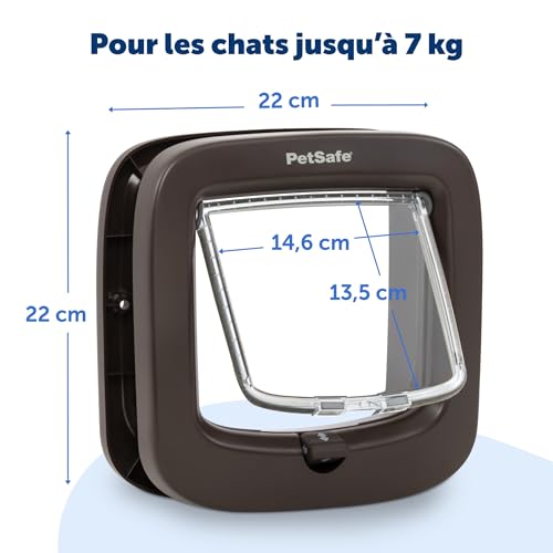 Chatière manuelle PetSafe marron à 4 positions pour chat et chien