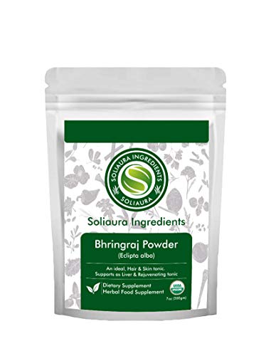 Bhringraj Powder Eclipta Alba 7 Oz (200 gm) - Soliaura Ingredients- Organically Grown