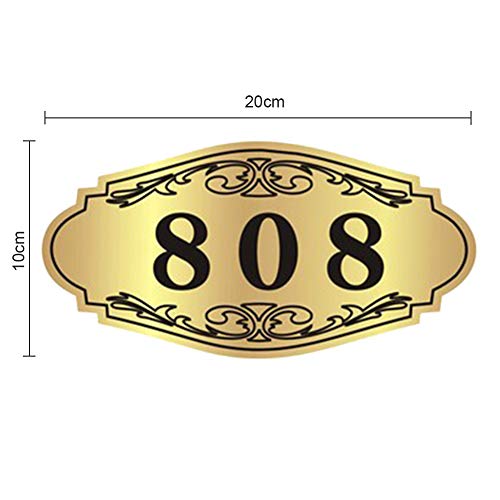 Targa personalizzabile con numero civico dorato