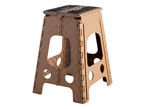 Anigaduo H&H Sgabello Pieghevole Marrone Chiaro/Nero, 34x36x47cm