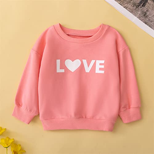 Cute Print Solid Pullovers for Girls Lightweight Long Sleeve Crewneck Tops Toddler Casual Ribbed Trim Sweatshirts2