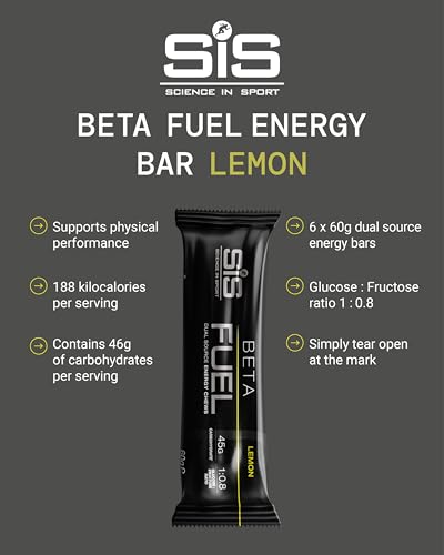 Image of SiS BETA Fuel Energy Chew - Dual-Source Energy Chews for High Carbohydrate Intake - 1:0.8 Maltodextrin to Fructose Ratio - Sports Nutrition Training Supplement - Lemon Flavor - 6 Count