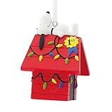 HALLMARK Snoopy On Doghouse Christmas Ornament Multicolored Resin 2.7 in. 1 pk