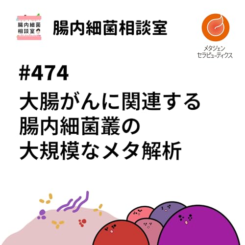 『#474 大腸がんに関連する腸内細菌叢の大規模なメタ解析』のカバーアート