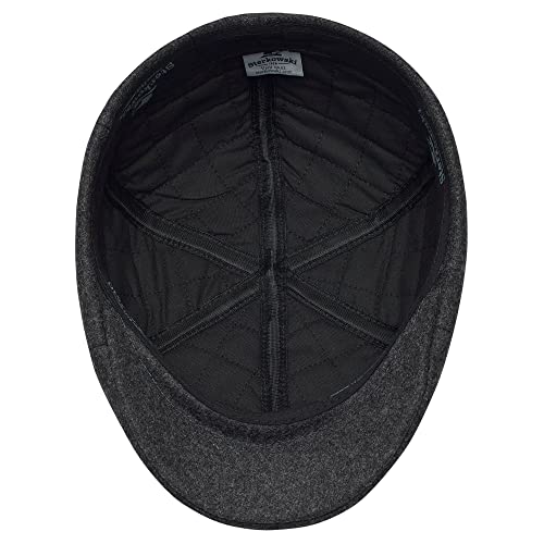 Sterkowski Rusty | 100% Wool Flat Cap for Men and Women | Newsboy Driving Gatsby Ivy Irish Scally Cabbie Peaky Scully Paperboy Winter Duckbill 6 Panel Cabby Newspaper Cab Driver Anthracite 57 cm - Image 3