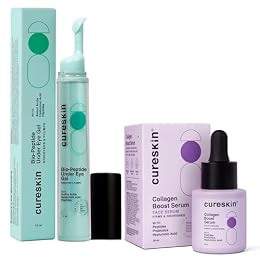Cureskin Anti Aging Combo | Anti Aging Cream for Women | Collagen Boost Hyaluronic Acid Serum for Face | Under Eye Cream for Men and Women | Dark Circles Removal