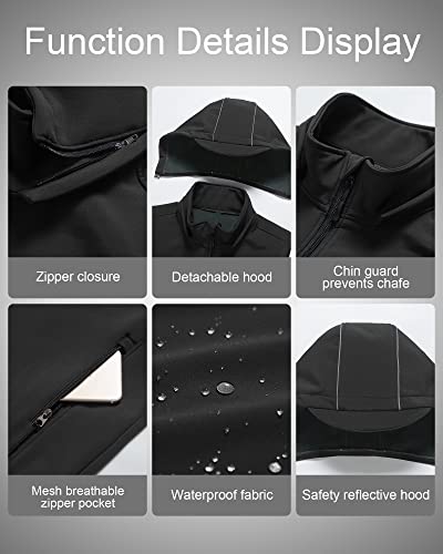 Image of CREATMO US Men's Casual Lightweight Warm Thin Outerwear Vest Windbreaker Sleeveless Jacket With Removable Hood