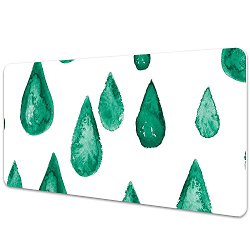 Sous-main de bureau 90x45cm Decormat en vinyle avec motif gouttes de pluie pour gaming et travail - 2