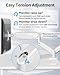 MOUNTUP Dual Monitor Stand for Desk, Pneumatic Monitor Arms for 2 Monitors Max 32 Inches, Height Adjustable Double Monitor Mount, VESA Mounts with C-Clamp & Grommet Base, Holds 4.4-17.6lbs, White