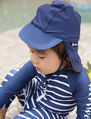 weVSwe Baby Toddler Sun Hat UPF 50+ Swim Cap Flap Neck Protection Adjustable Chin Straps UV Sun Protection Hats - Image 6