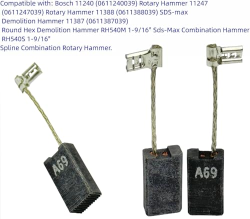 Image of 8-pcs 1617014138 Rotary Hammer Carbon Brush for Bosch 11240 11240 11247 11388 RH540M 6 x 12.4 X 23mm Replacement Parts 1617014138 Rotary Hammer Carbon Brush