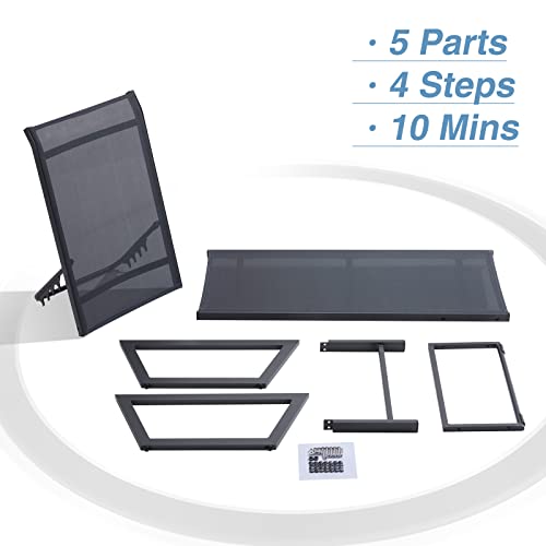 Mutaomay Pool Lounge Chair Set Of 2, Outdoor Patio Chaise Lounge Aluminum 5 Position Adjustable Lounge Chair Outside Recliner Weather Resistance For Patio, Beach, Yard, Pool 300Lbs Weight Capacity #TOP6