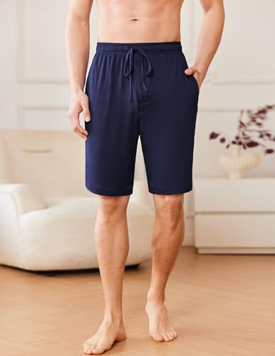 Ekouaer Men's Pajama Shorts Soft Sleepwear Bottoms Elastic Waistband Loungewear3