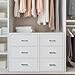BOLUO Closet Drawers White 3 Drawer Dresser for Closet Organizers and Storage Bedroom Dorm Modern