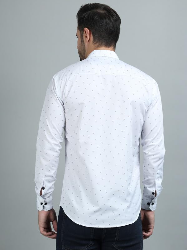 Image of Codaisy White Cotton Black Printed Shirt Full Sleeve
