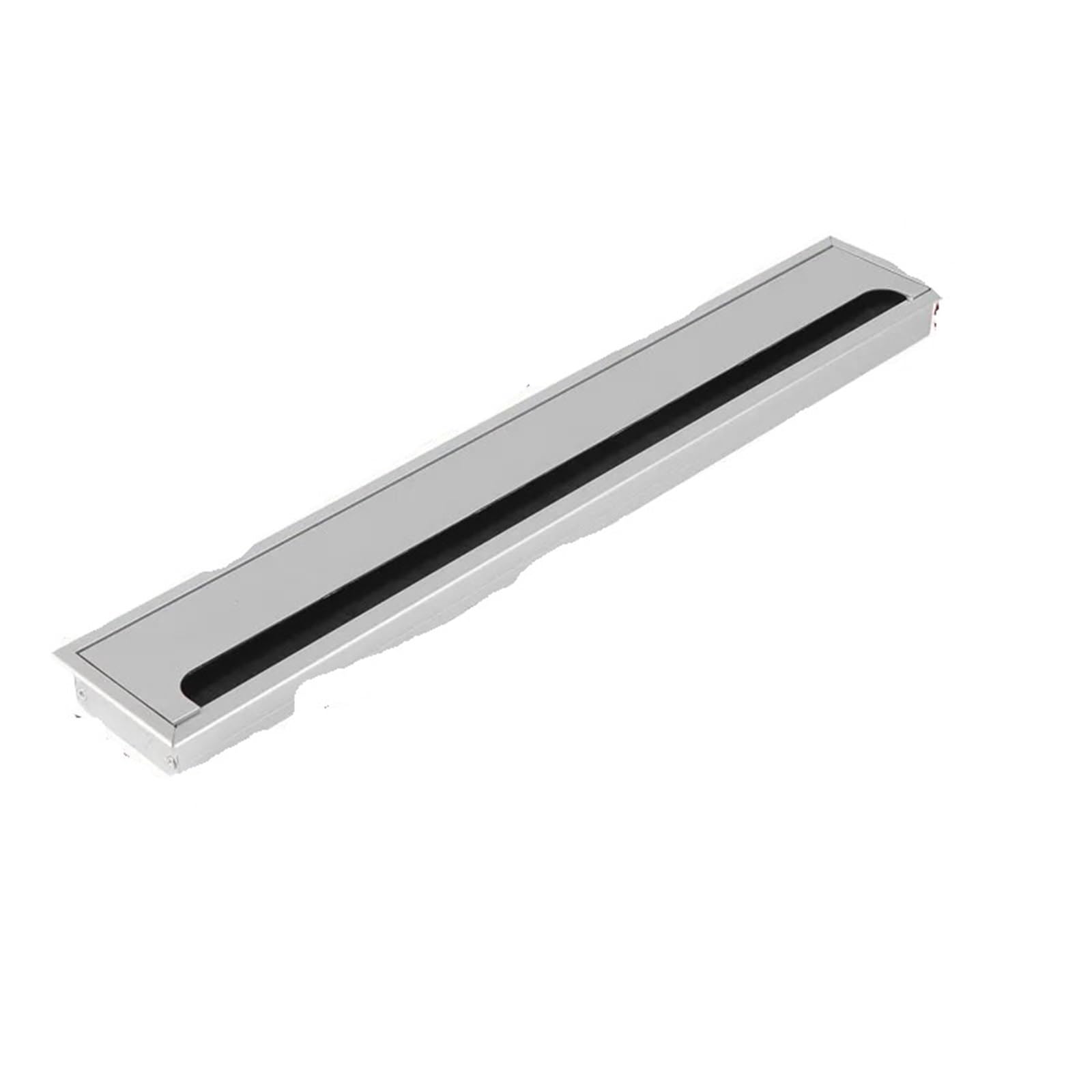 Ghhzml Silver 80X500mm Cable Hole Cover 1Pcs Desk Cable Hole Cover Black Aluminum Alloy Box With Bristle Brush Computer Desktop Rectangular(Silver 80X500mm)