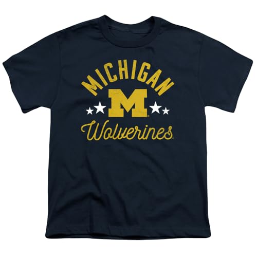 LOGOVISION University of Michigan Mascot Kids T Shirt for Youth Boys and Girls Navy Medium