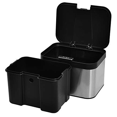 Stainless Steel Compost Kitchen Counter Bin (1.13 Gallon/4.3 Liter) #TOP3