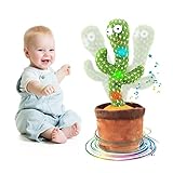 Dancing and Talking Cactus Toy, Bluetooth Rechargeable Toys Mimicking Repeating Mocking Singing Smart Repeats What You Say Baby Toy, Catus Mimic Toy Gifts for Babies