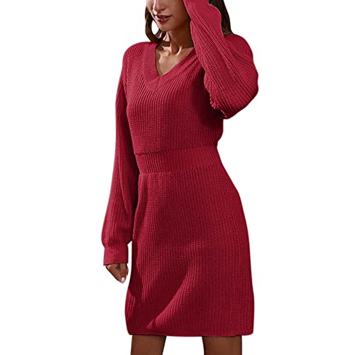 Robe laine tricotée hiver contre le froid avec col en épaule goutte chic