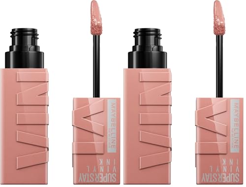 Maybelline New York Lip Colour, Smudge-free, Long Lasting up to 16h, Liquid Lipstick, Shine Finish, SuperStay Vinyl Ink, 95 Captivated (Pack of 2)