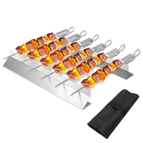 20 Grillspieße Edelstahl 30cm - Mit Maiskolbenhalter & Pinsel