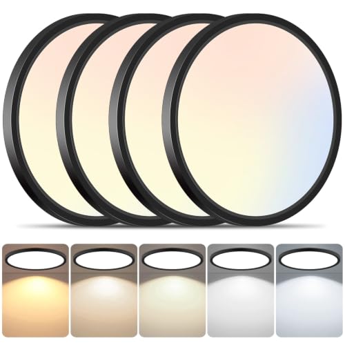 Brightever 12 Inch LED Flush Mount Ceiling Light Fixture 5CCT Dimmable 24W