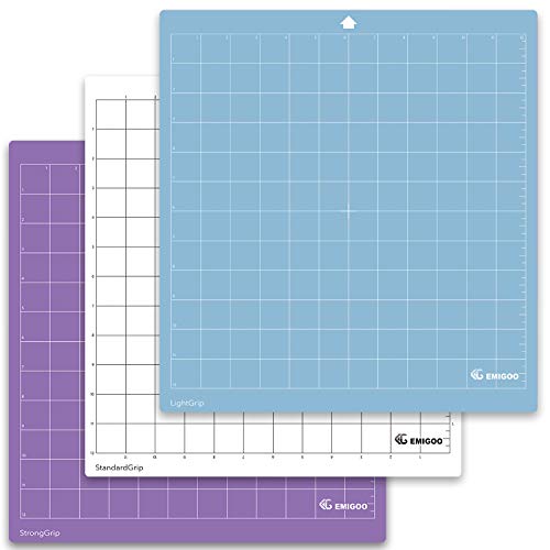 Cutting Mat for Silhouette Cameo 4/3/2/1 3 Packs Cut Mats Replacement Accessories for Silhouette Cameo (12 x 12 inch, LightGrip, StandardGrip, StrongGrip)