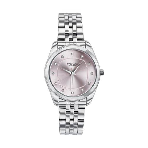 Image of Sonata Poze 7 Analog Pink Dial Silver Sheet Metal Strap Watch for Women - SP80146SM01W